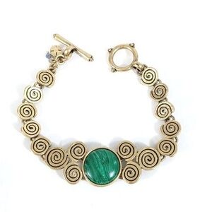 Gold and Green Spiral Bracelet